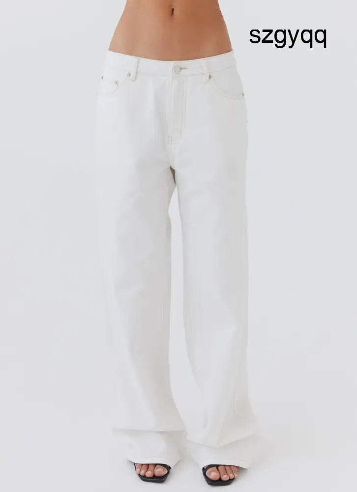 Keanna Low Rise Denim Jeans - Ivory