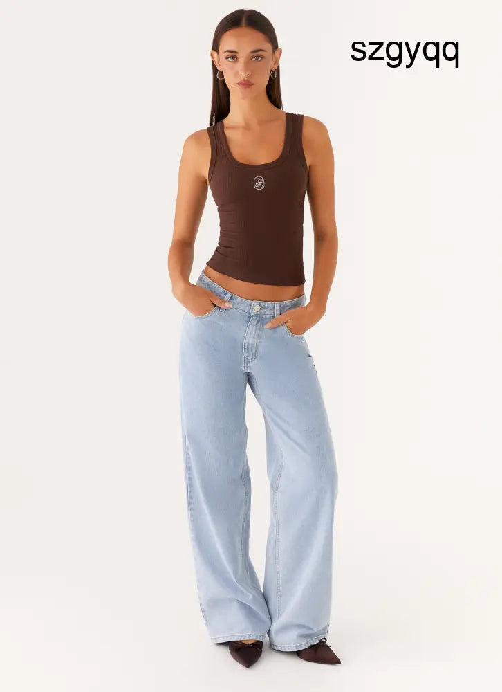 Keanna Low Rise Denim Jeans - Sky