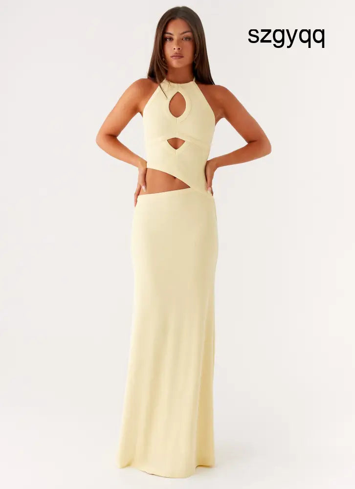 Lanah Cut Out Maxi Dress - Yellow
